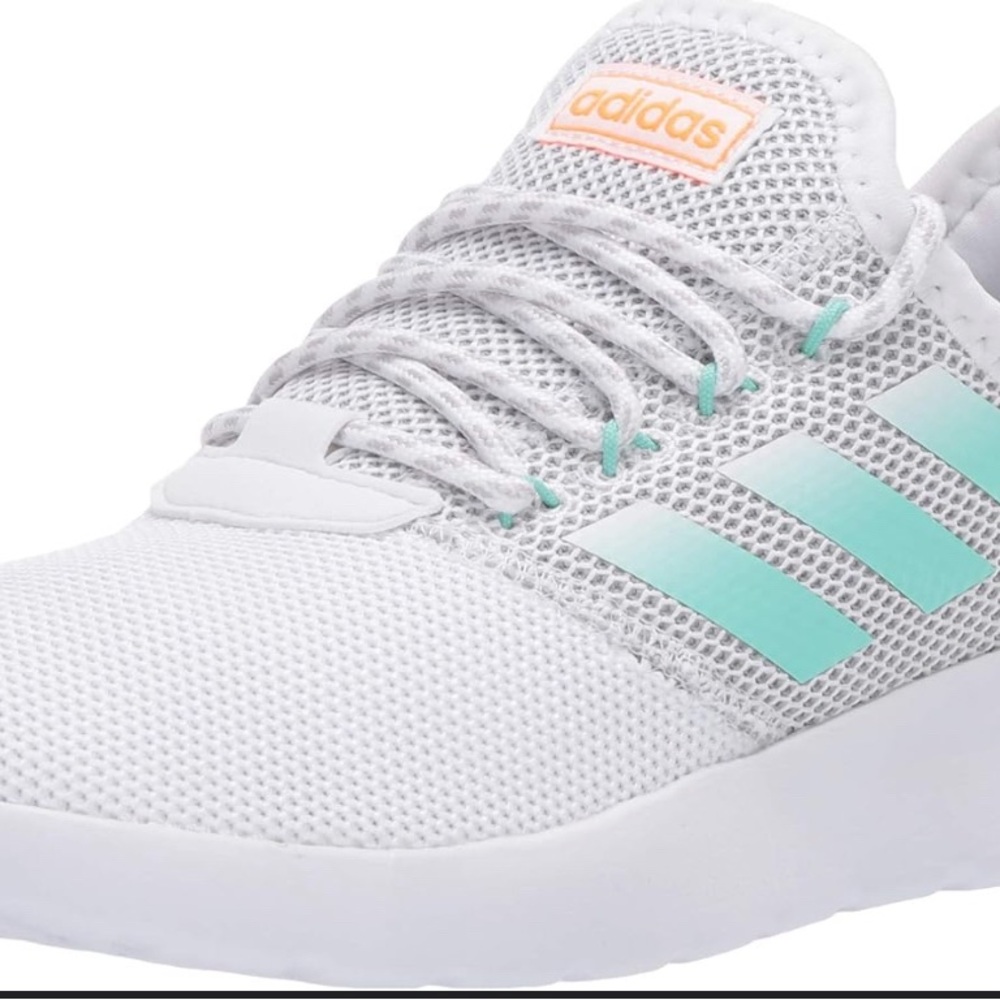 Adidas White and Aqua Running Shoes